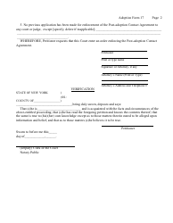 Form 17 Petition for Enforcement of Post-adoption Contact Agreement - After Adoption Finalization - New York, Page 2