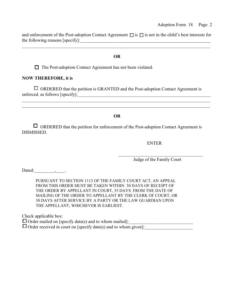 Form 18 - Fill Out, Sign Online And Download Fillable Pdf, New York 