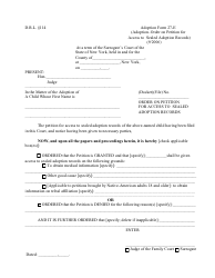 Form 27-E Order on Petition for Access to Sealed Adoption Records - New York