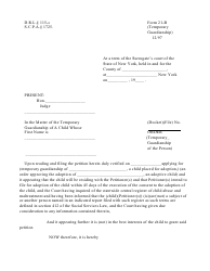 Document preview: Form 21-B Order (Temporary Guardianship of the Person) - New York