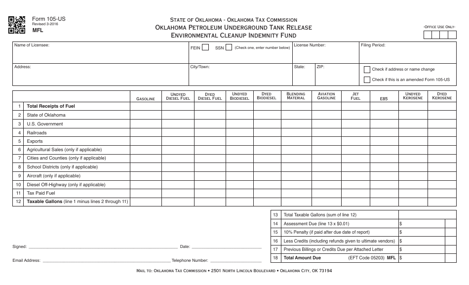 OTC Form 105-US - Fill Out, Sign Online and Download Fillable PDF ...