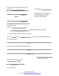 Document preview: Form CIV-GP-106 Affidavit of Service of Judgment With Notice of Entry - New York City