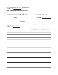Form CIV-GP-123 Reply Affidavit - New York City