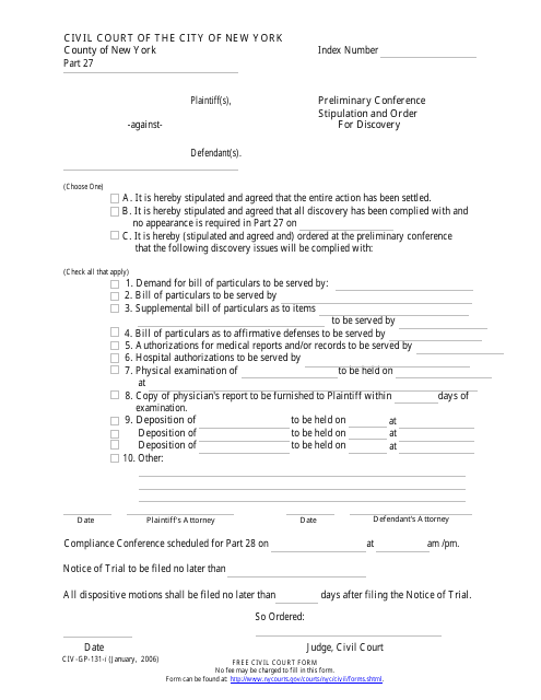 Form 131  Printable Pdf