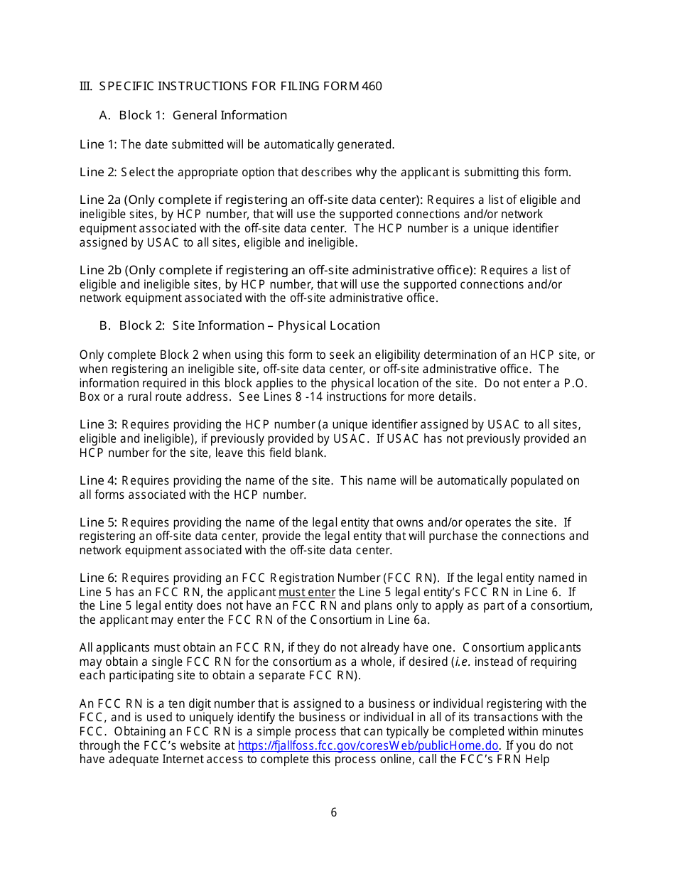 FCC Form 460 Rural Health Care (Rhc) Universal Service Eligibility and Registration Form, Page 9