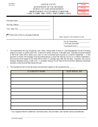 BLM Form 3830-5 Maintenance Fee Payment Form for Lode Claims, Mill Sites, and Tunnel Sites