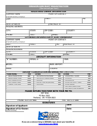 Document preview: Aircraft/Drone Registration Form - Oregon