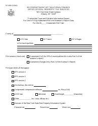 Form RP-6800 Transmittal Tape and Diskette Information Report for Use in Filing Assessment Roll and Assessor's Report Data - New York
