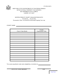 Document preview: Form RP-6584 Notification of County Equalization Rates - New York