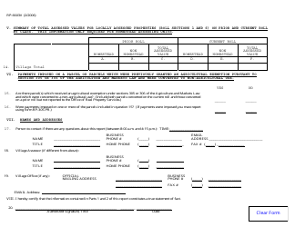Form RP-6603V Part 1 of Assessor&#039;s Report - Report of Total Assessed Value of Locally Assessed Properties and Taxable State Land for Village Purposes - New York, Page 2