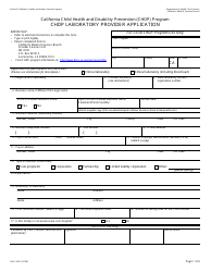 Document preview: Form DHCS4502 Chdp Laboratory Provider Application - California