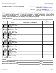 Form DHCS4074 Business Objects Account Request - California