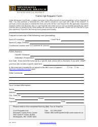 Document preview: Transcript Request Form - Hennepin County, Minnesota