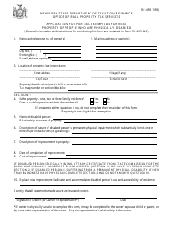Document preview: Form RP-459 Application for Partial Exemption for Real Property of People Who Are Physically Disabled - New York