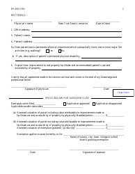Form RP-459 Application for Partial Exemption for Real Property of People Who Are Physically Disabled - New York, Page 2