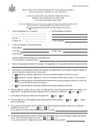 Document preview: Form RP-466-C [WYOMING] Application for Volunteer Firefighters / Ambulance Workers Exemption (For Use in Wyoming County Only) - New York