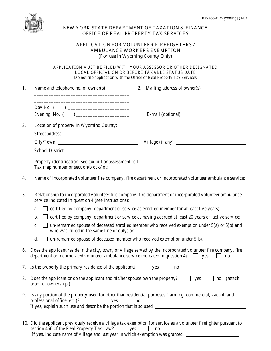 Form RP-466-C [WYOMING] - Fill Out, Sign Online and Download Fillable ...