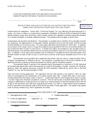 Form RP-466-C [WYOMING] Application for Volunteer Firefighters / Ambulance Workers Exemption (For Use in Wyoming County Only) - New York, Page 2