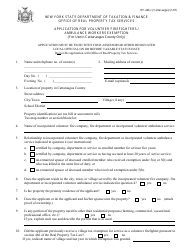 Form RP-466-C [CATTARAUGUS] Application for Volunteer Firefighters / Ambulance Workers Exemption (For Use in Cattaraugus County Only) - New York