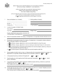 Form RP-466-E [ONEIDA] Application for Volunteer Firefighters / Ambulance Workers Exemption (For Use in Oneida County Only) - New York