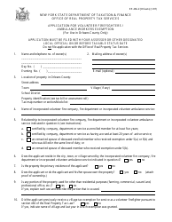 Form RP-466-D [ORLEANS] Application for Volunteer Firefighters / Ambulance Workers Exemption (For Use in Orleans County Only) - New York