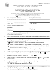 Document preview: Form RP-466-E [SCHOHARIE] Application for Volunteer Firefighters / Volunteer Ambulance Workers Exemption (For Use in Schoharie County Only) - New York