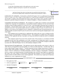 Form RP-466-F [ORANGE] Application for Volunteer Firefighters / Volunteer Ambulance Workers Exemption (For Use in Orange County Only) - New York, Page 2
