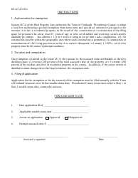 Form RP-467-d Application for Partial Tax Exemption for Certain Living Quarters Occupied by Senior Citizen or Disabled Individual - New York, Page 2