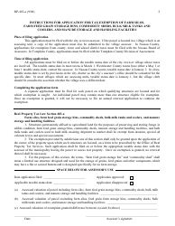 Form RP-483-a Application for Tax Exemption of Farm Silos, Farm Feed Grain Storage Bins Commodity Sheds, Bulk Milk Tanks and Coolers, and Manure Storage and Handling Facilities - New York, Page 2