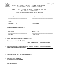 Document preview: Form RP-483-c Application for Real Property Tax Exemption for Temporary Greenhouses - New York