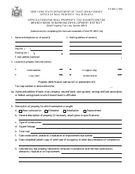 Document preview: Form RP-485-f Application for Real Property Tax Exemption for Branch Bank in Banking Development District - New York