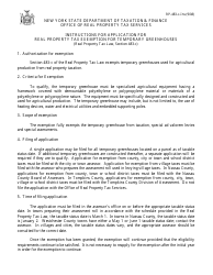 Document preview: Instructions for Form RP-483-C Application for Real Property Tax Exemption for Temporary Greenhouses - New York