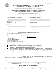 Document preview: Form RP-483-d Application for Real Property Tax Exemption for Farm or Food Processing Labor Camps or Commissaries - New York