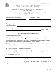 Document preview: Form RP-485-L [AMHERST] Application for Residential Property Improvement; Certain Towns - New York