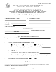 Form RP-485-I [AMSTERDAM SD] Application for Residential Investment Real Property Tax Exemption; Certain School Districts - New York