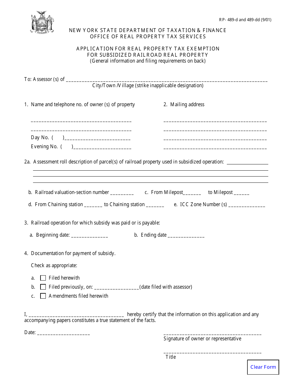 Form RP-489-D AND 489-DD - Fill Out, Sign Online and Download Fillable ...