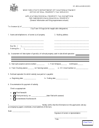 Form RP-489-D AND 489-DD Application for Real Property Tax Exemption for Subsidized Railroad Real Property - New York