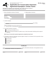 Form RP-491-A (EDEN) Application for Conservation Easement Agreement Exemption: Certain Towns - New York