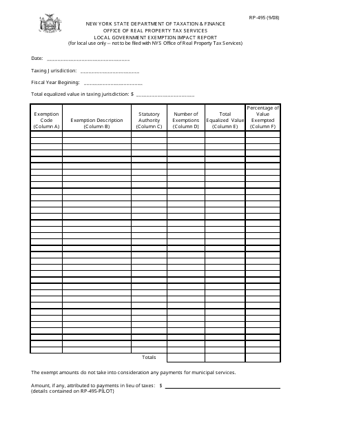 Form RP-495 - Fill Out, Sign Online and Download Printable PDF, New ...