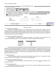 Form RP-491 [ORCHARD PARK] Application for Conservation Easement Agreement Exemption. Certain Towns - New York, Page 2