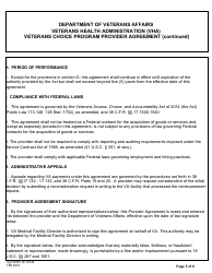 VA Form 10-10145 Veterans Choice Program Provider Agreement, Page 5