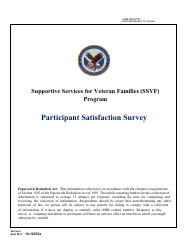 VA Form 10-10072A Supportive Services for Veteran Families (SSVF) Program Participant Satisfaction Survey