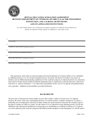 VA Form 10-0094E Dental Education Affiliation Agreement Between Department of Veterans Affairs (VA) as the Sponsoring Institution, and a School of Dentistry and Its Affiliated Institutions