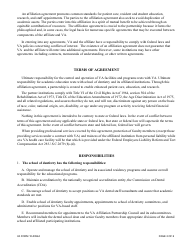 VA Form 10-0094D Dental Education Affiliation Agreement Between Department of Veterans Affairs and a School of Dentistry as the Sponsoring Institution, Page 2