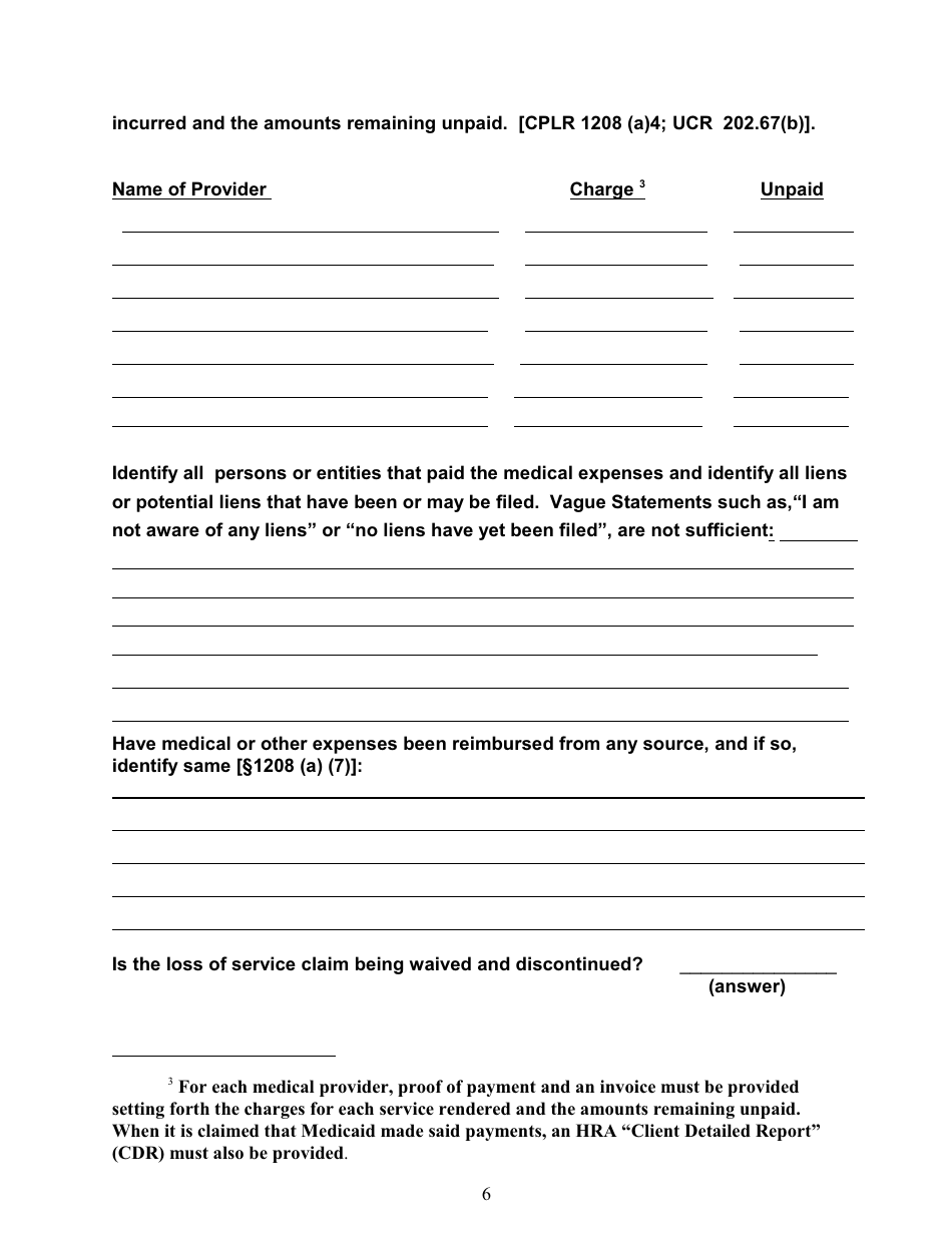 Worksheet / Checklist for Compromise Applications Template - New York, Page 6