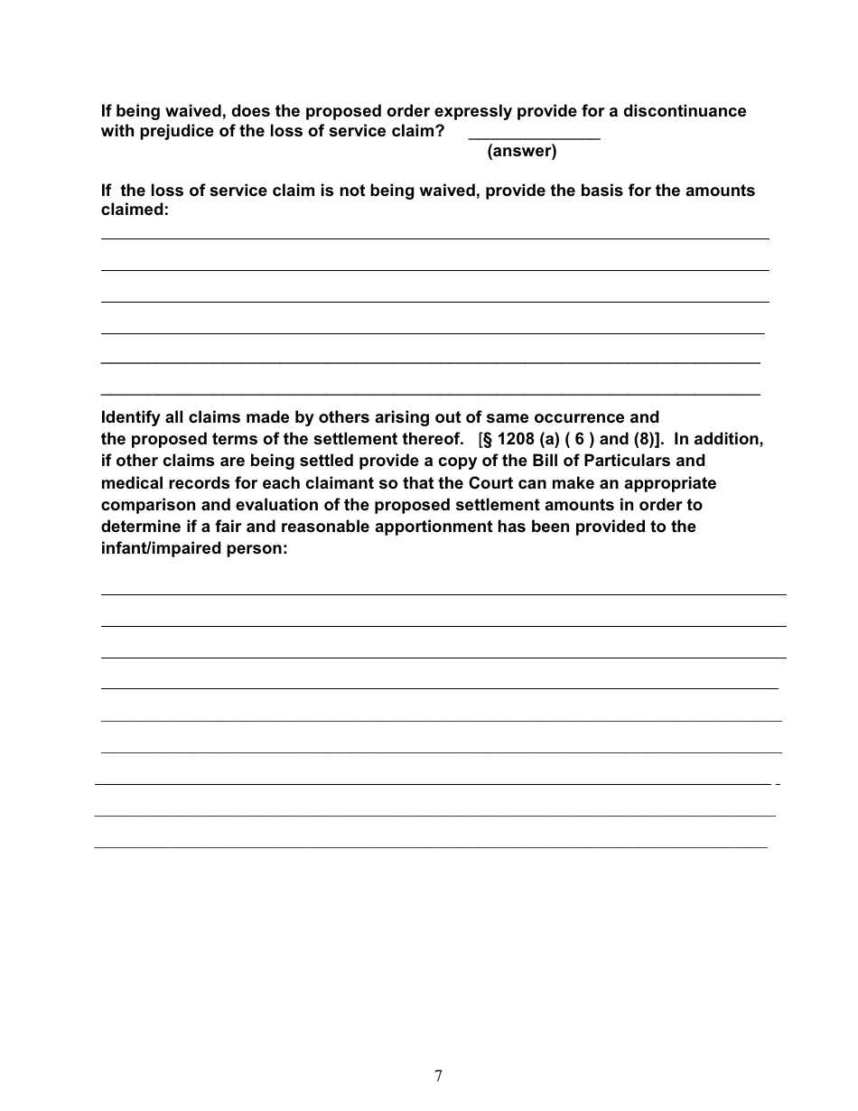 Worksheet / Checklist for Compromise Applications Template - New York, Page 7