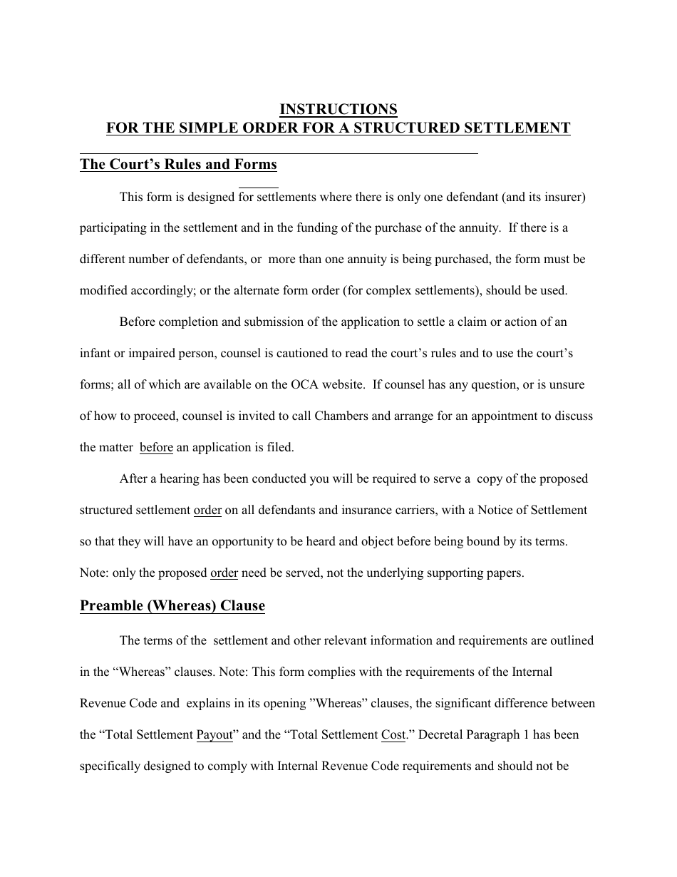 Compromise Order for a Structured Settlement - Bronx County, New York, Page 10