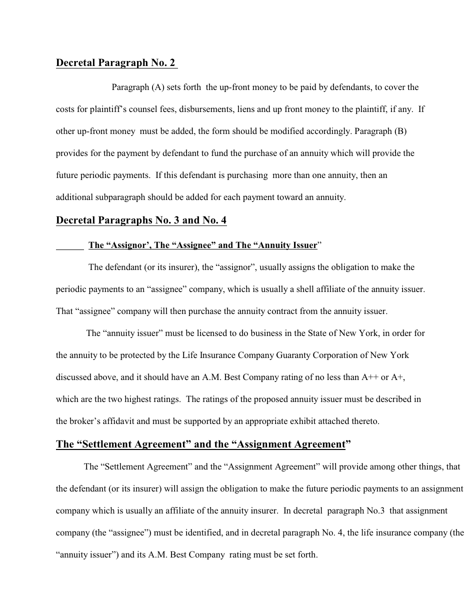 Compromise Order for a Structured Settlement - Bronx County, New York, Page 14