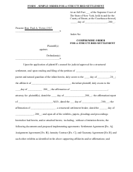 Compromise Order for a Structured Settlement - Bronx County, New York