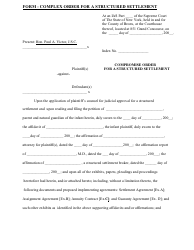 Document preview: Complex Order for a Structured Settlement Form - New York